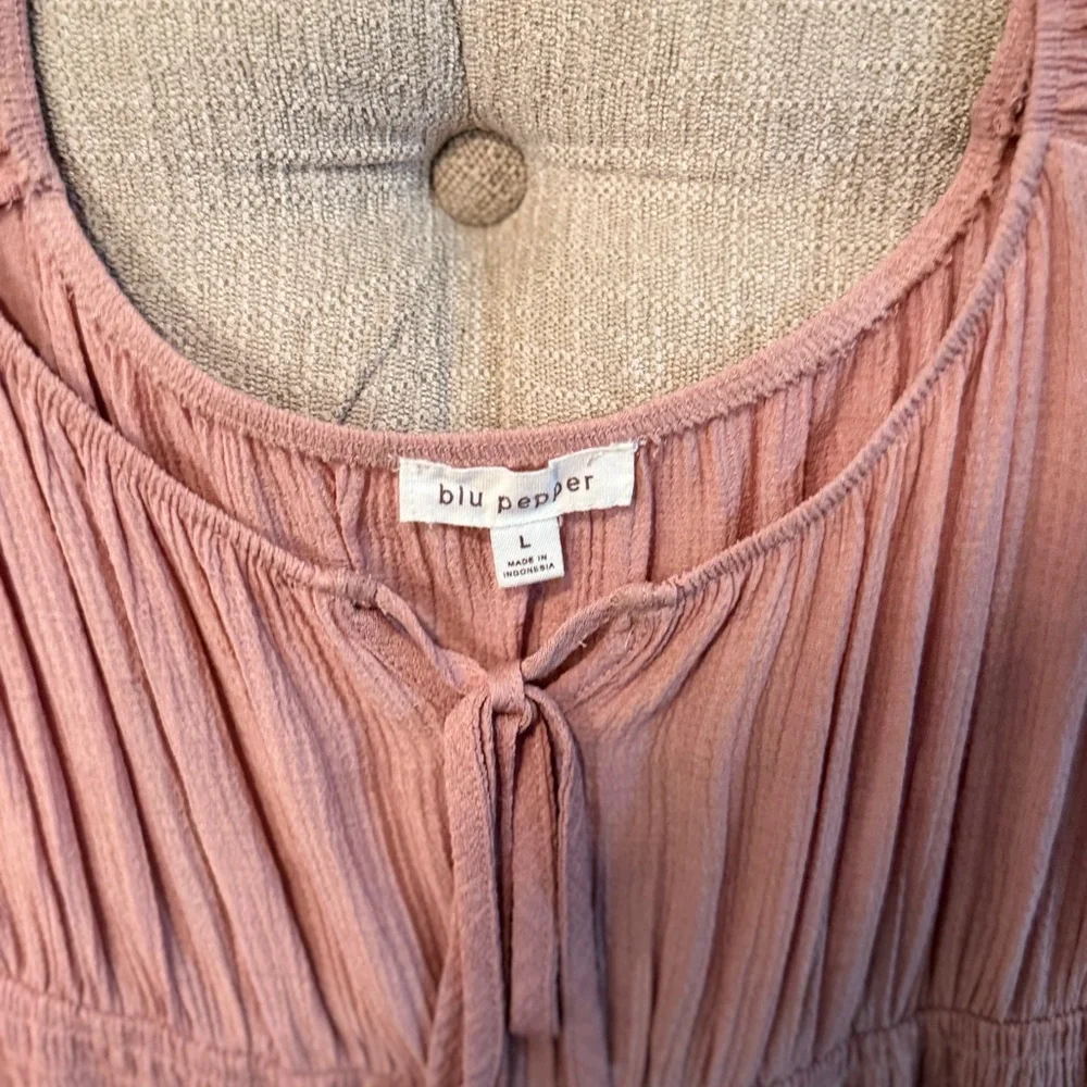 Pink Ruffled Mini Dress - Picture 4 of 5